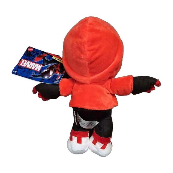 Marvel Spiderman Miles Morales 9 Inch Plush‎ Superhero Figure Hoodie Red Black - Picture 2 of 3